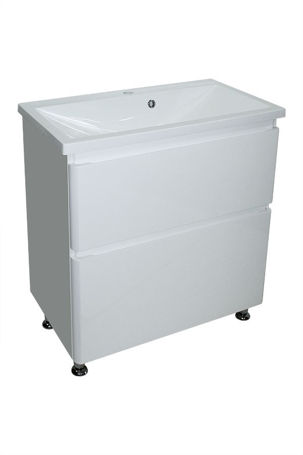 

Тумба Bianco 80 напольная с умывальником Bianco 80 (2 ящика) белая