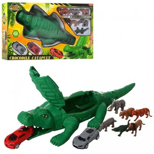 

Игровой набор CPS Toys Animal World Crocodile Catapult крокодил-катапульта 2 машинки 6 фигурок зверей (SY9919)