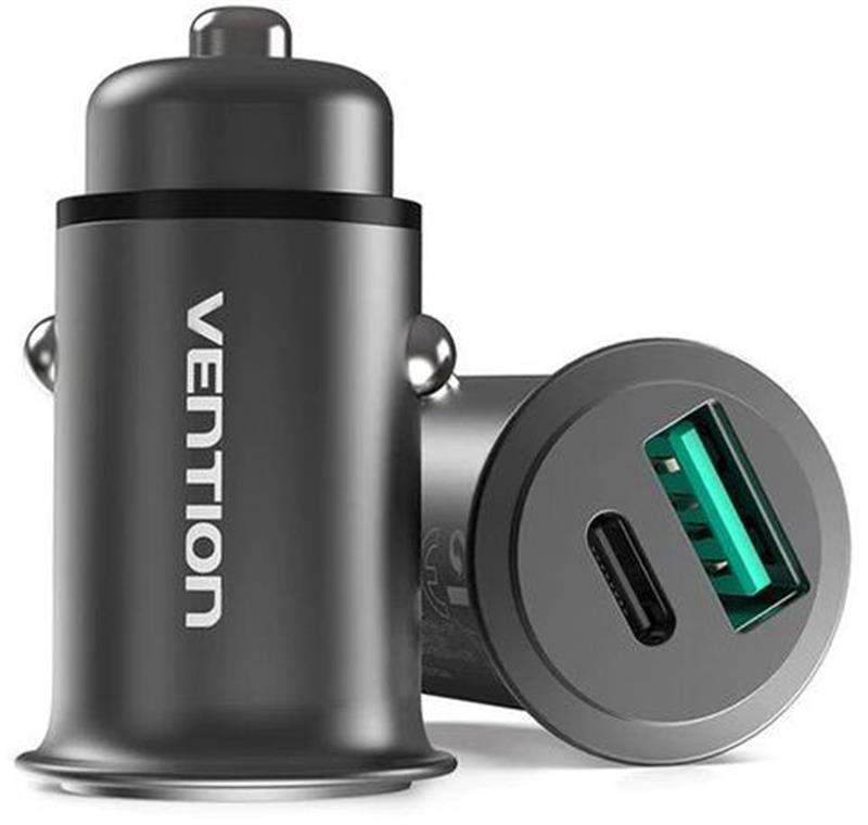 

Автомобильное зарядное устройство Vention Power Delivery Port + QC3.0 (2USB, 24W) Grey (CC-63-H)