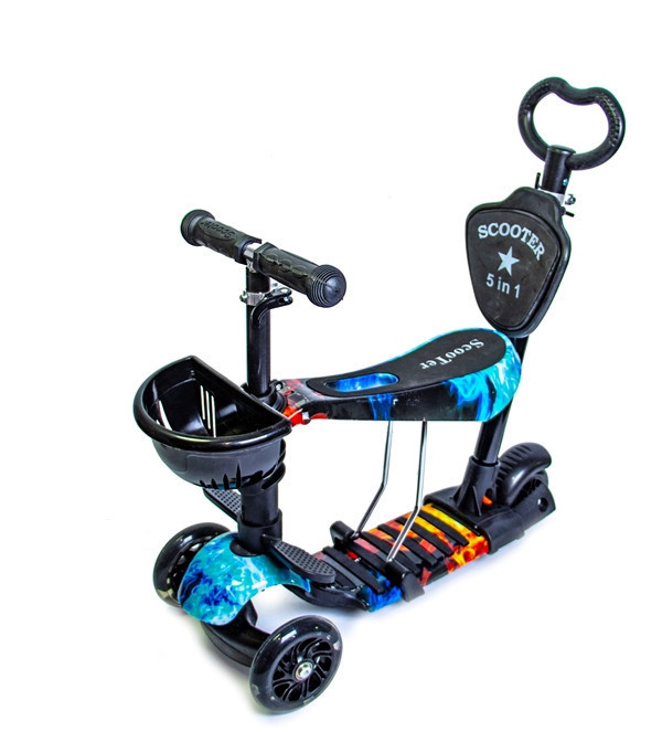 

Самокат детский - беговел 5 в1 Best Scooter с родительской ручкой и подножками арт. 21500