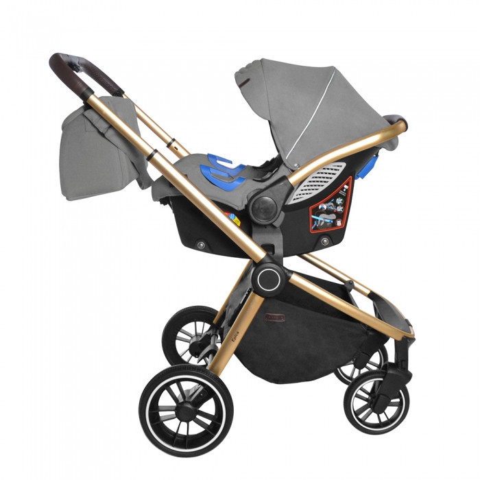 

Коляска универсальная 3 в 1 с большими колесами CARRELLO Epica CRL-8511 Silver Grey +дождевик