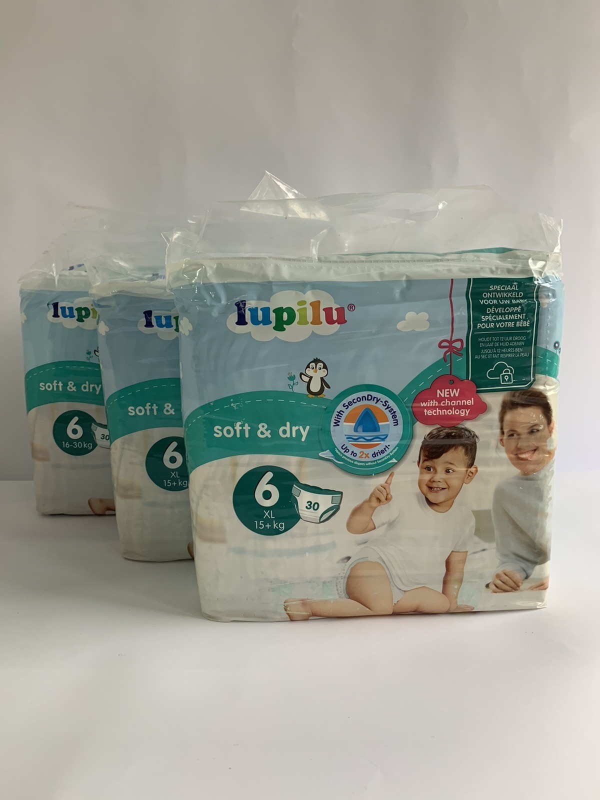 

Підгузки дитячі Lupilu soft&dry 6 розмір, 15+ кг, 90 штук