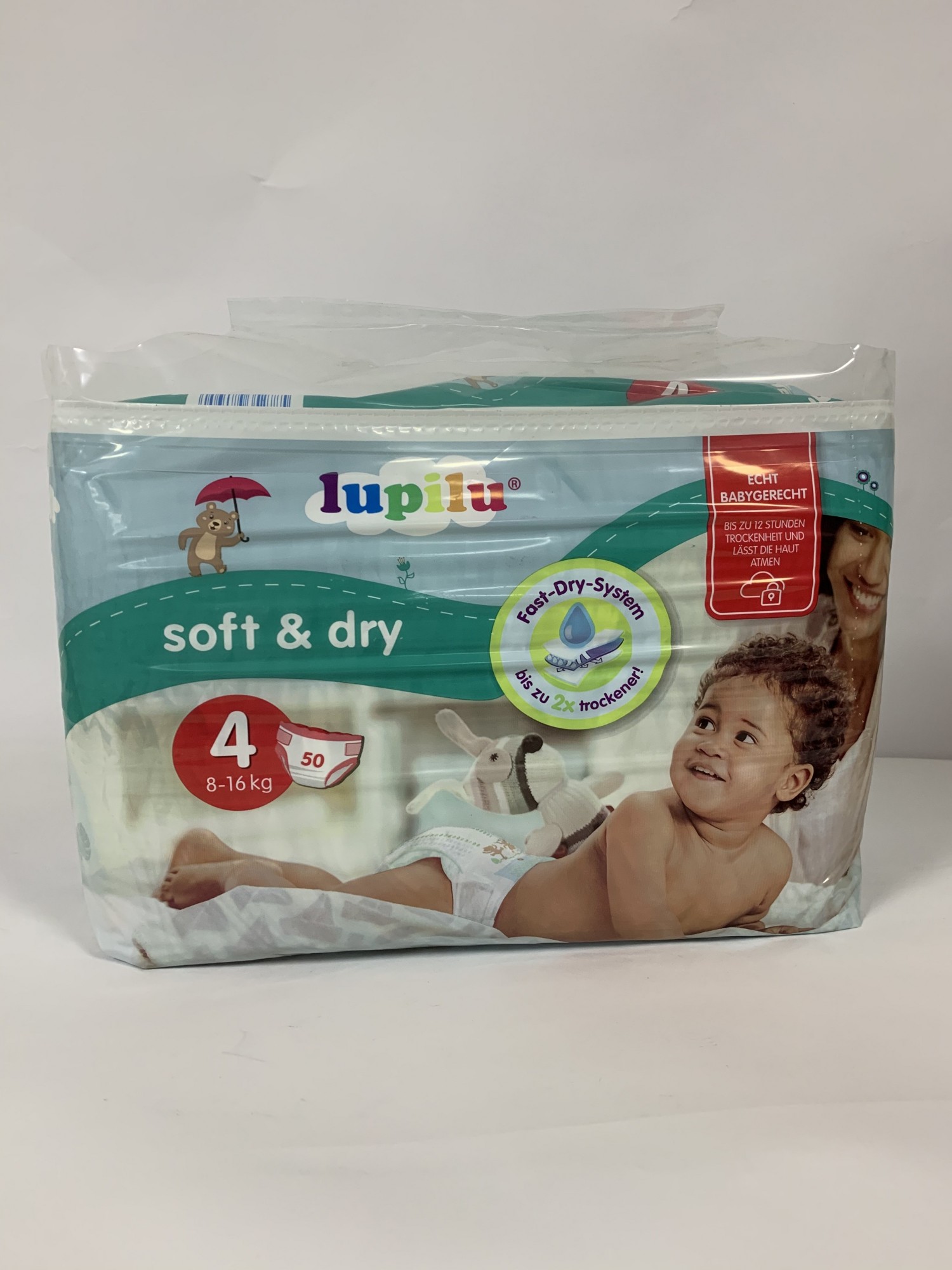 

Підгузки дитячі Lupilu soft&dry 4 розмір, 8-16 кг, 50 штуки
