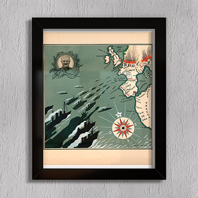 

Принт на стекле Artel «Карта Генерала Першинга. Июнь 1917 года» 61 x 46см