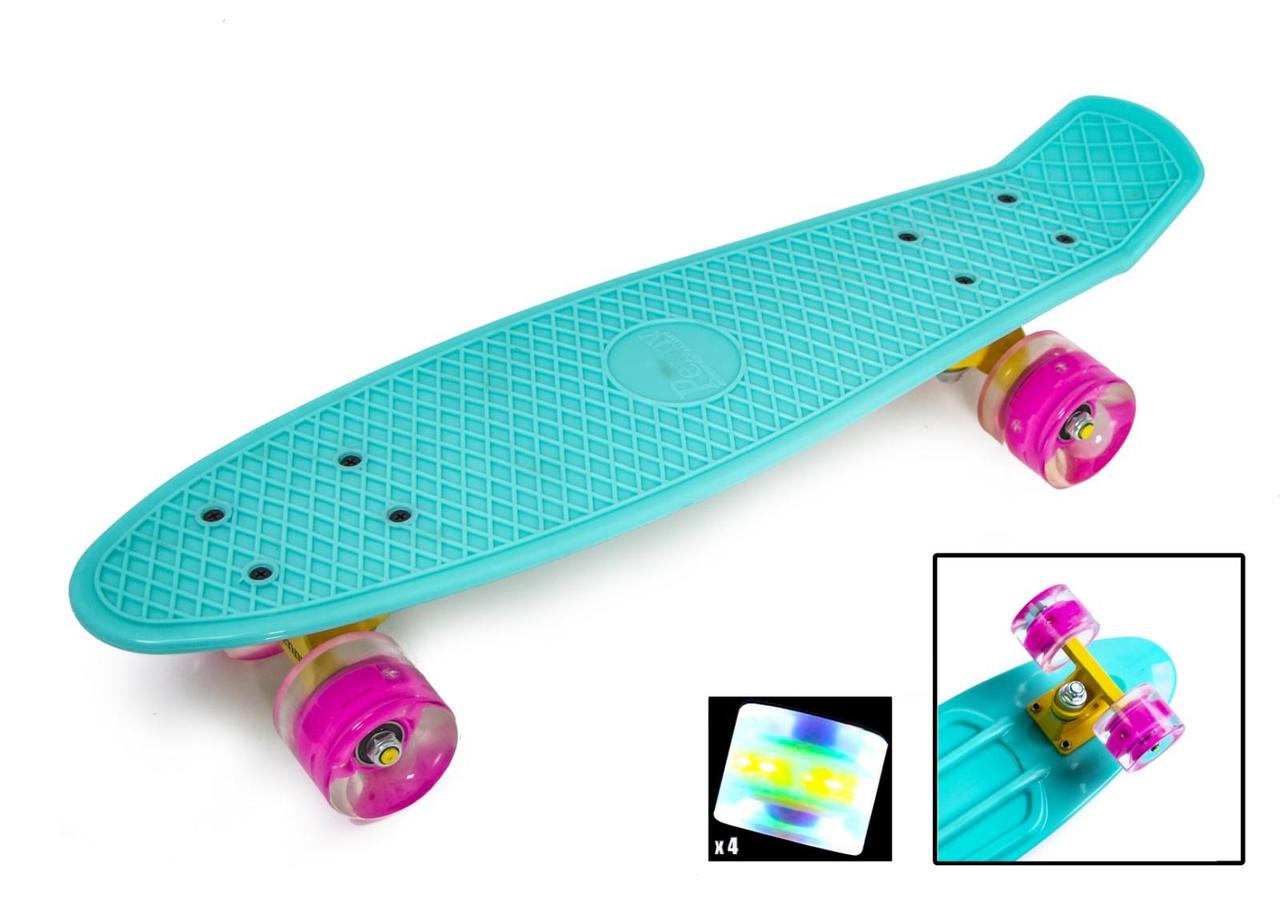 

Penny Board Бирюзовый цвет светящиеся колеса