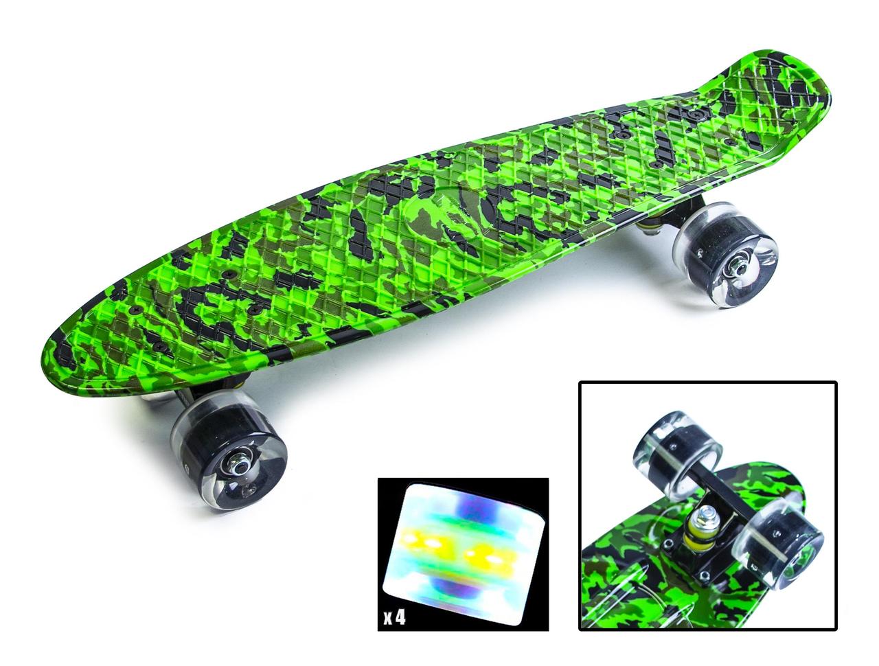 

Penny Board "Military" светящиеся колеса прочная дека пени борд милитари