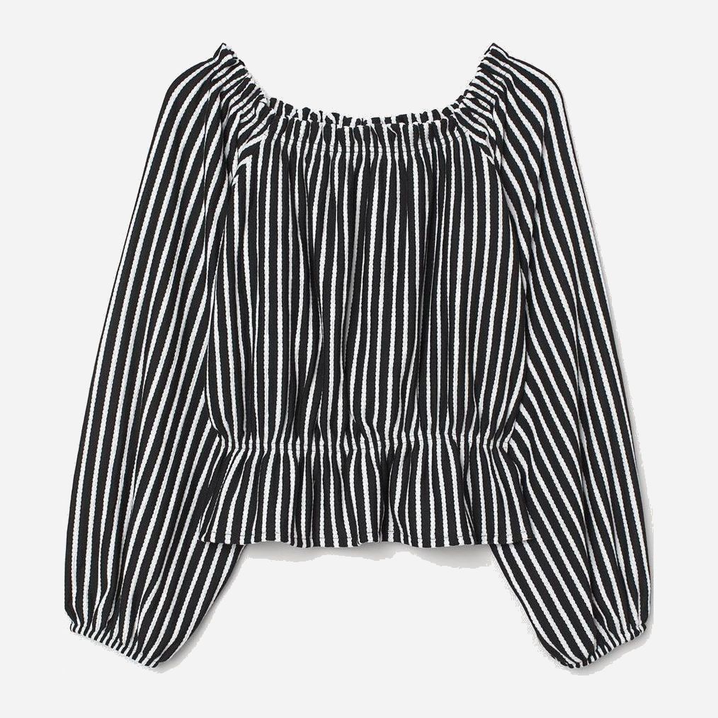 

Блузка H&M 0703843-8 XL Черная (СА2000001846759)