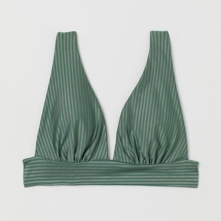 

Верхняя часть купальника H&M 0832320002 38 Зеленый хаки/Полоска