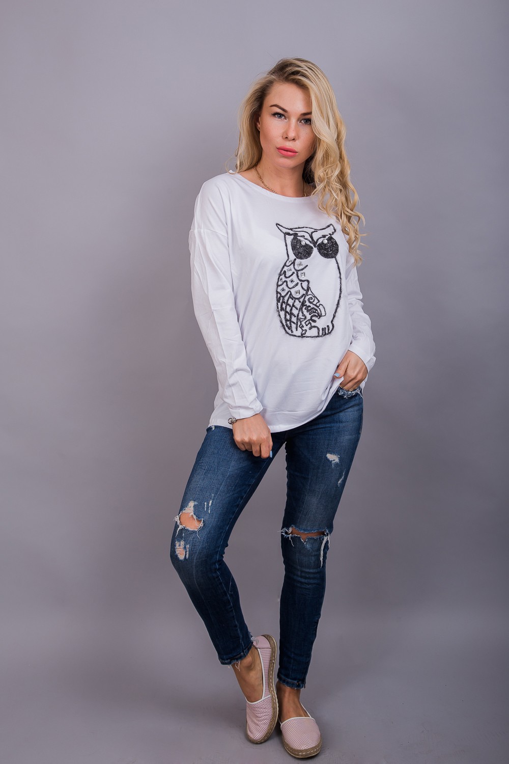

Футболка 3/4 рукав F.MODA - белый цвет, S/M (816)