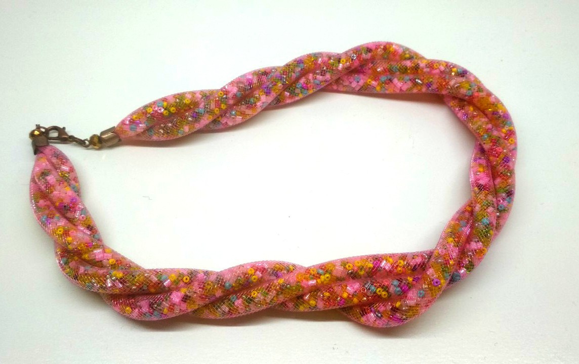 

Колье-жгут Hand Made Розовое