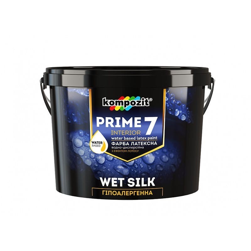 

Гипоаллергенная интерьерная краска Kompozit PRIME 7 (шелковисто-матовая) 0,9 л