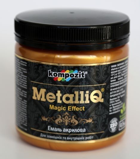 

Эмаль акриловая METALLIQ 0,9 кг красное золото