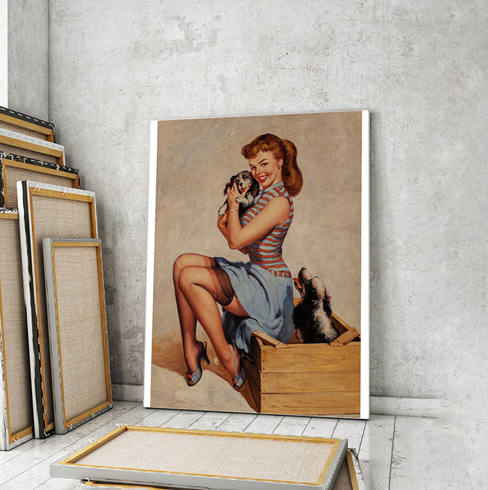 

Модульная картина Artel «Девушка обнимает собачку» 90x60 см