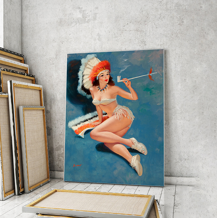 

Модульная картина Artel «Индианка пин ап девушка. Питер Дарро» 150x100 см