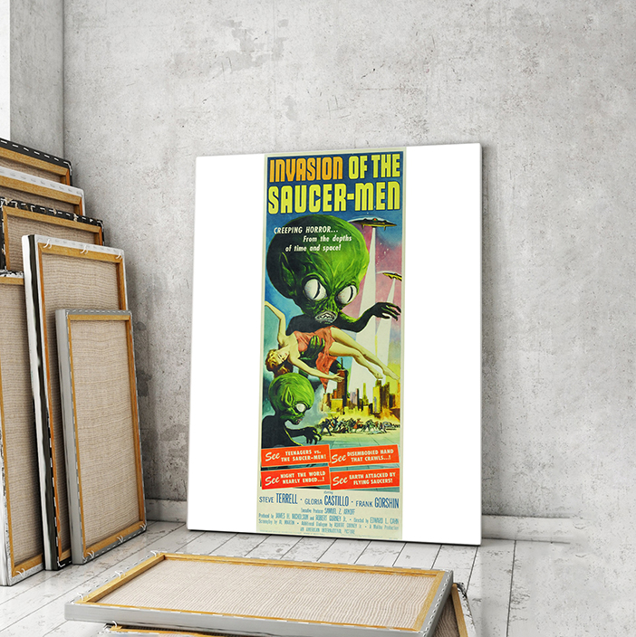 

Модульная картина Artel «Вторжение обитателей летающих тарелок», 1957. Режиссёр Эдвард Кан 105x70 см