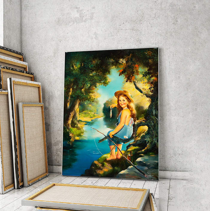 

Модульная картина Artel «Маленькая девочка на рыбалке. Максим Стивенс» 90x60 см