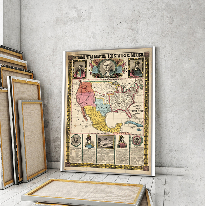 

Винтажная карта Artel «Орнаментальная карта США и Мексики 1846 г.» 90x60 см