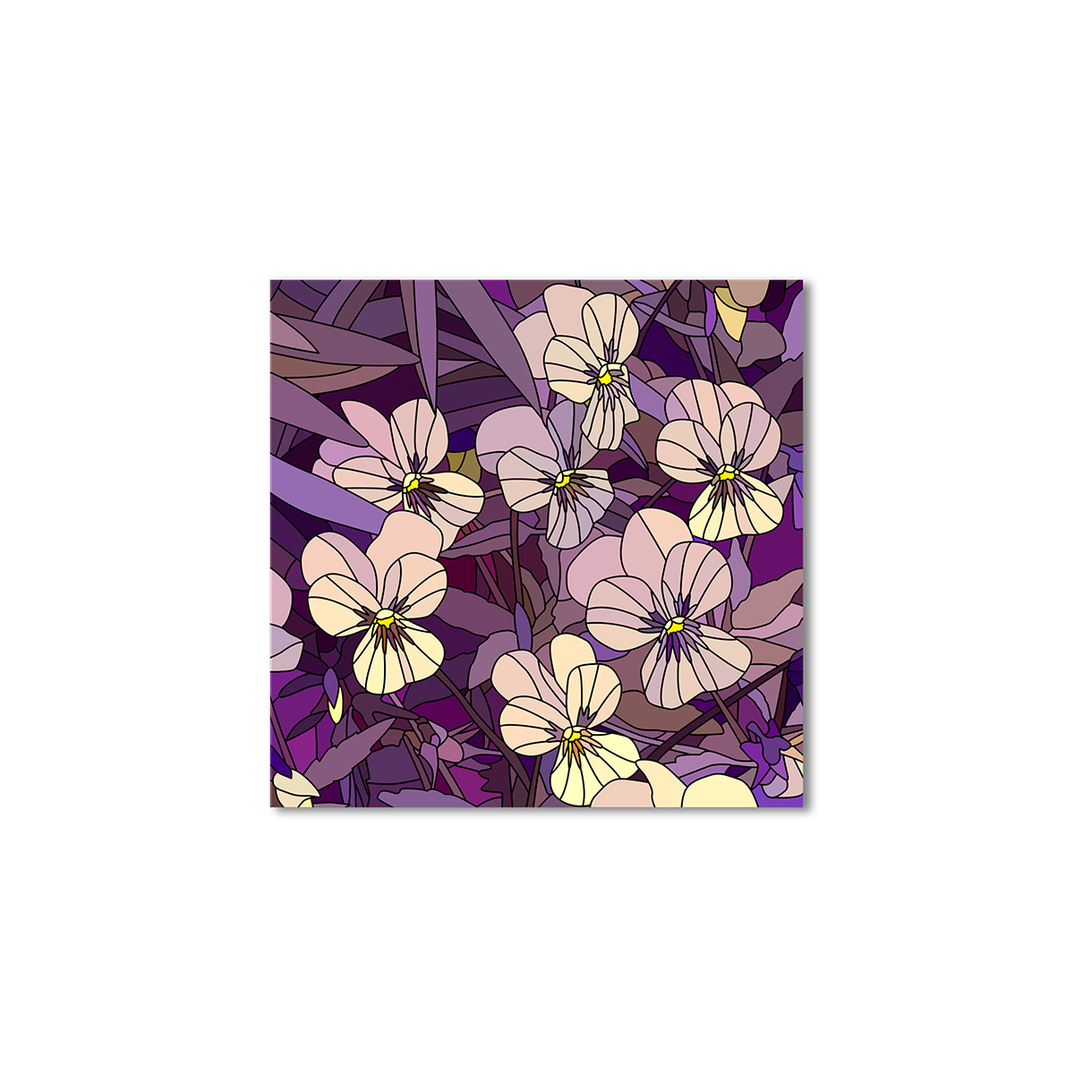

Модульная картина Artel «Мозаика из цветов фиалок» 70x70 см