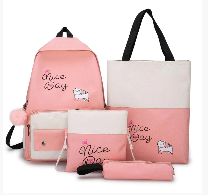 

Рюкзак женский сумки пенал Комплект Sugebag Розовый (166G)