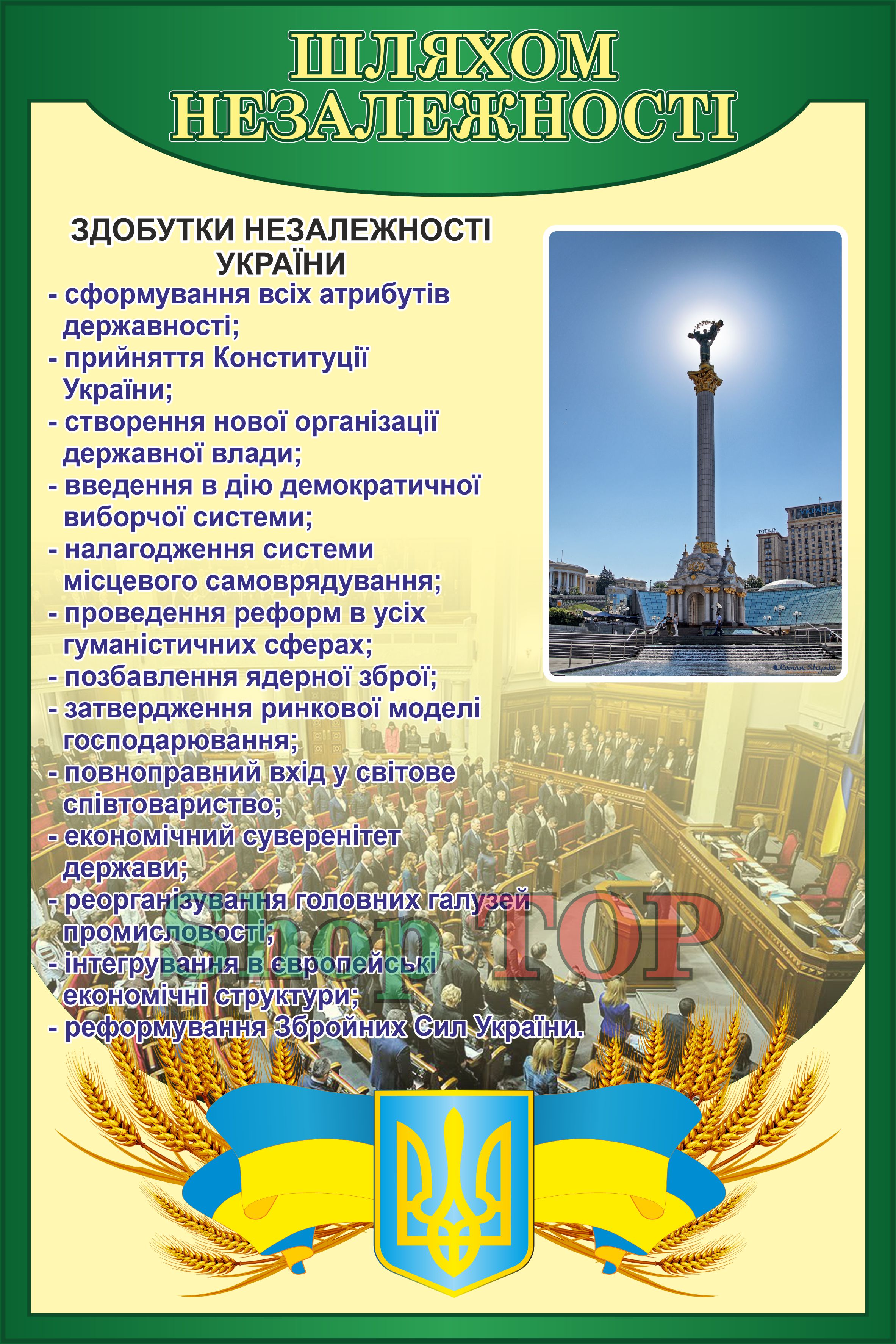 

Стенд пластиковый "Шляхом Незалежності" 500х750мм. Код КИ-1008