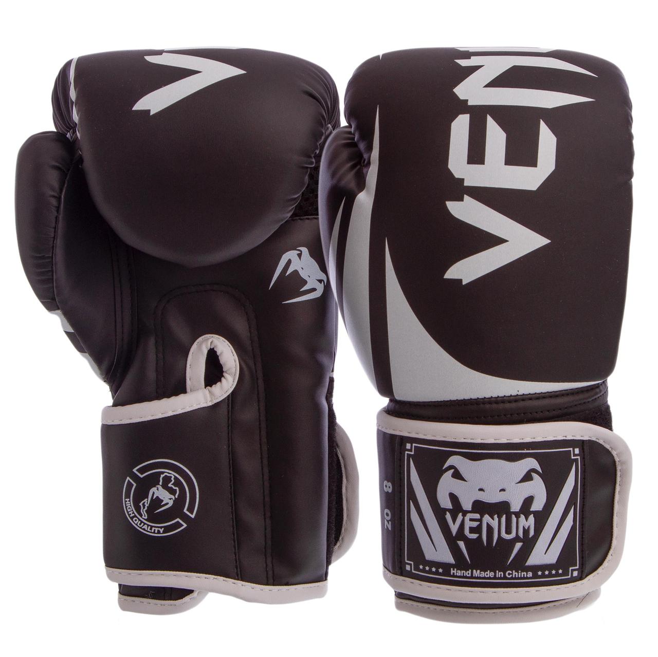 

Перчатки для бокса и единоборств Venum Heroe PU 8352 Black-White 8 унций