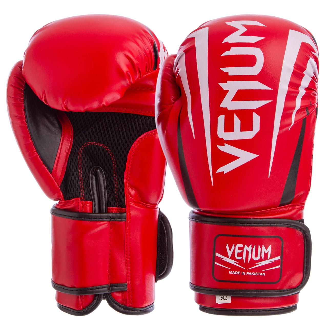 

Перчатки для бокса и единоборств на липучке Venum Heroe 5315 Red-White 12 унций