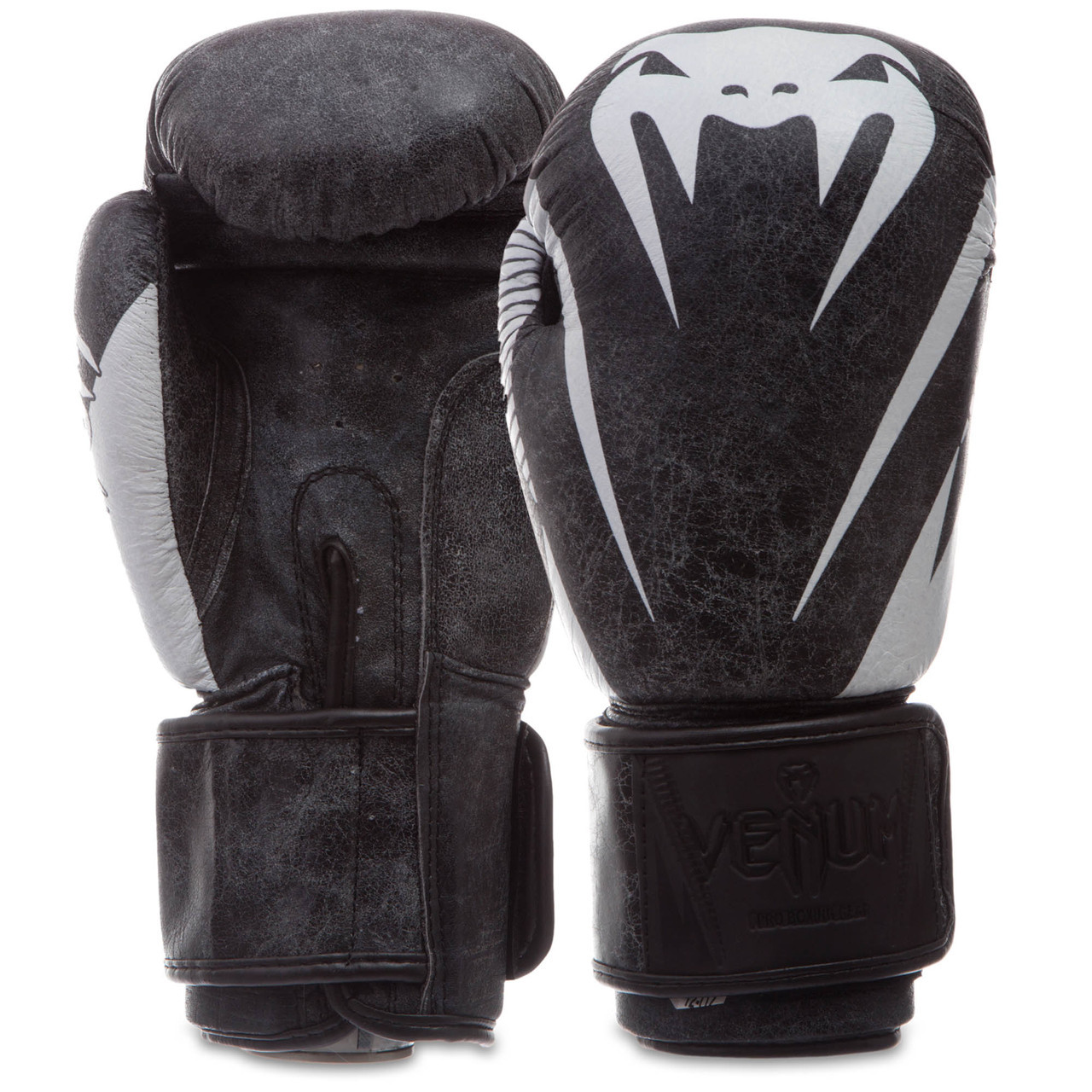 

Перчатки для бокса и единоборств VENUM Heroe кожаные 0700 Black-White 12 унций