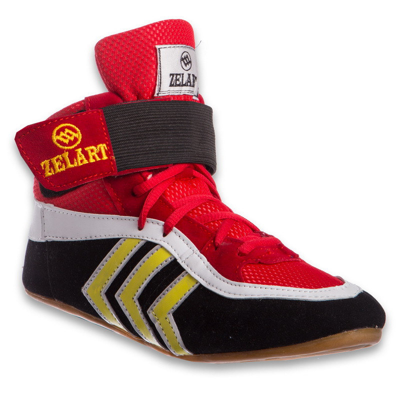 

Борцовки замшевые Zelart Scout Heroe 4858 размер 33 Black-Red-Yellow