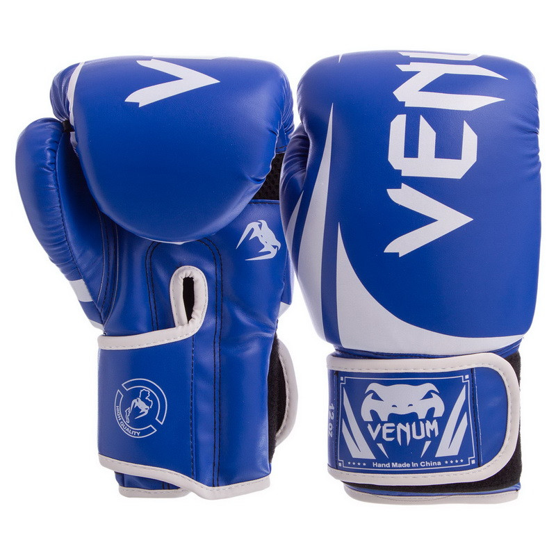 

Перчатки для бокса и единоборств Venum Heroe PU 8352 Blue-White 12 унций