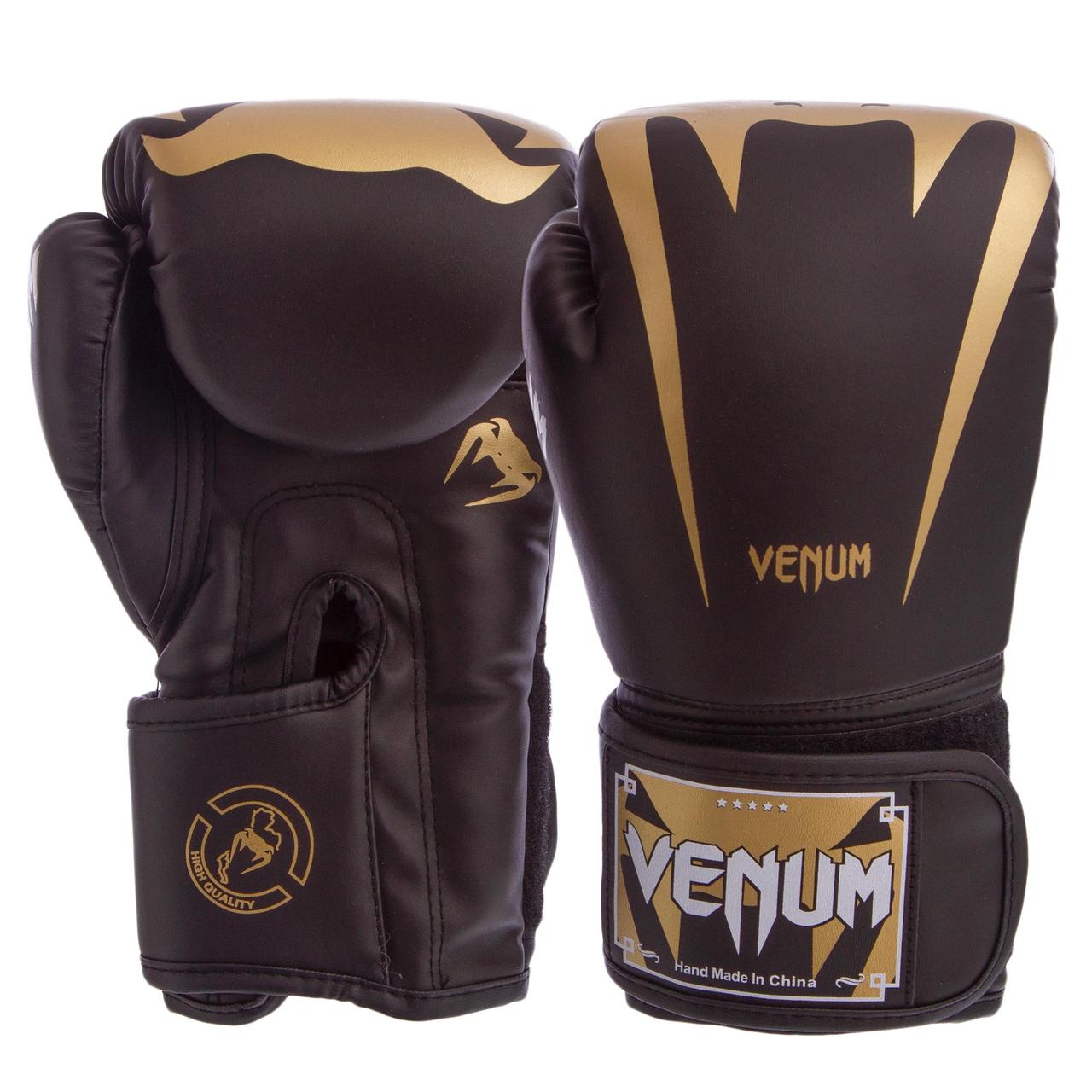 

Перчатки для бокса и единоборств VENUM Heroe 8349 Black-Gold 10 унций