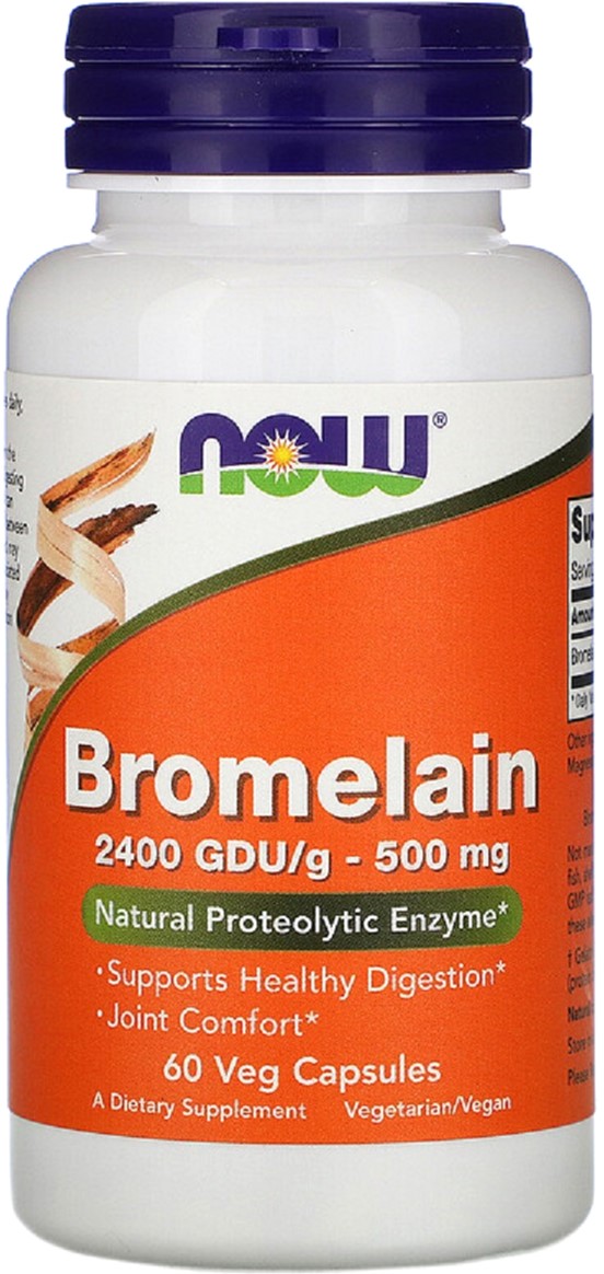 

Бромелайн, Bromelain, Now Foods 500 Мг, 60 Капсул (733739029430)