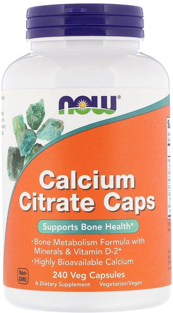 

Цитрат кальция, Calcium Citrate Caps, Now Foods 240 вегетарианских капсул (733739012371)