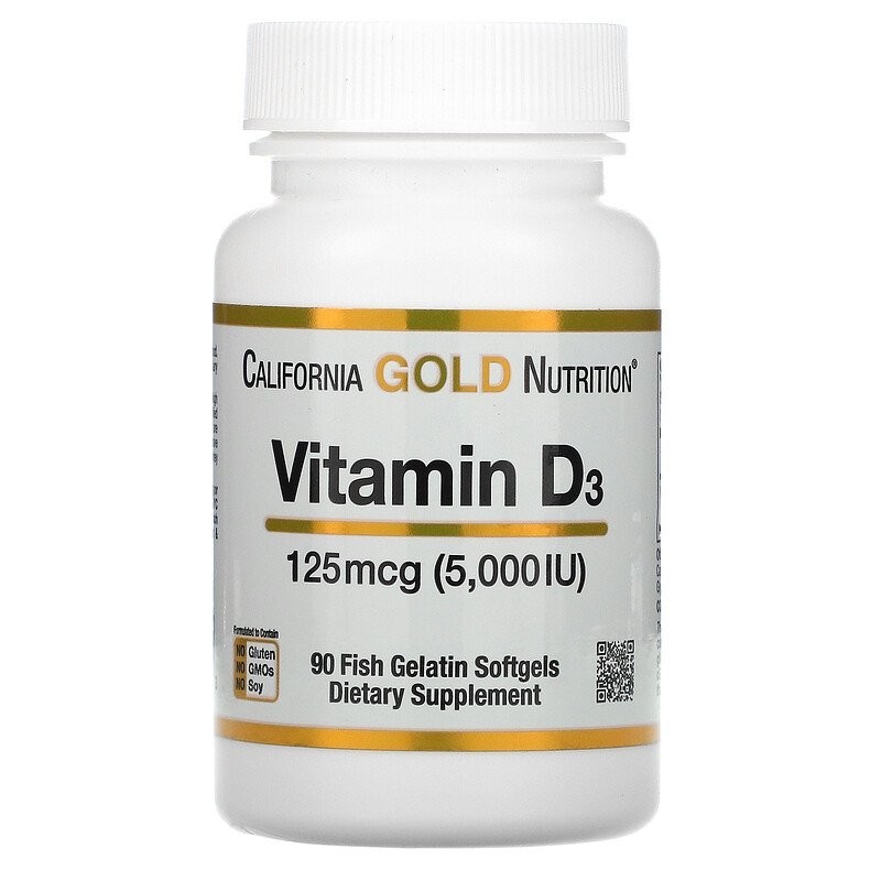 

Витамины California Gold Nutrition витамин D3 5000 МЕ 90 капсул