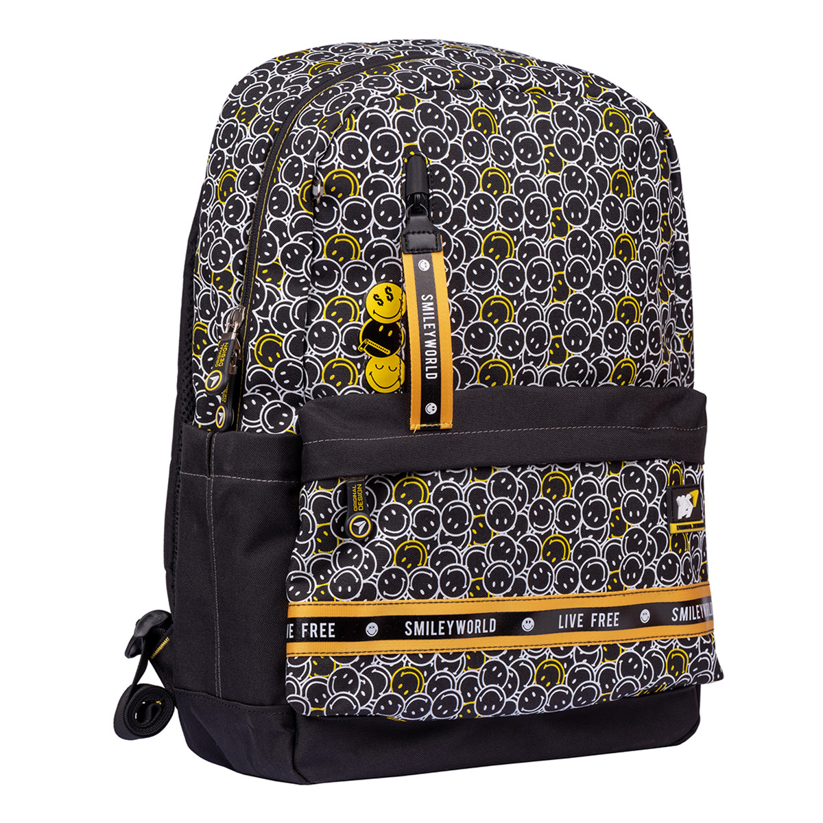 

Рюкзак школьный Yes TS-56 Smiley World Black&Yellow (554561)