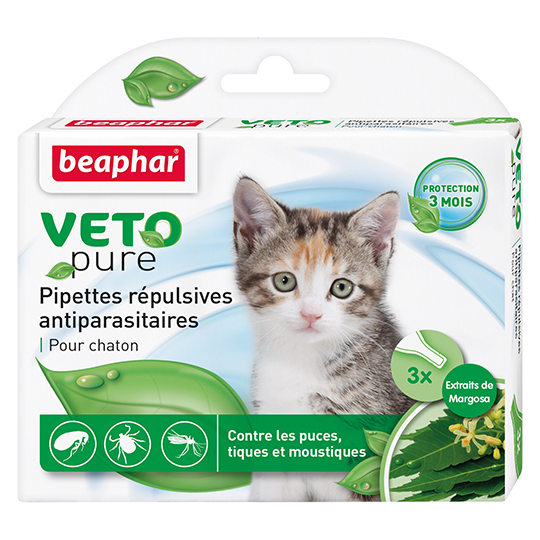 

БИО Капли от блох и клещей Beaphar Veto pure для котят цена за упаковку 3 шт