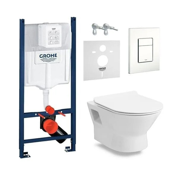 

Инсталляция Grohe Rapid SL 38772001 с звукоизолирующей прокладкой 37131000 и подвесным унитазом Volle Fiesta 13-77-034