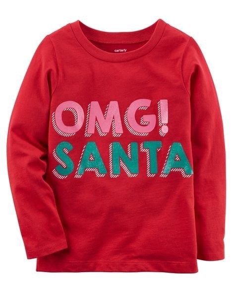 

Футболка с длинным рукавом Carter's Omg! Santa 130 см