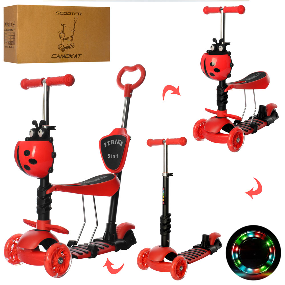 

Самокат iTrike MAXI JR 3-026-R 5в1 червоний