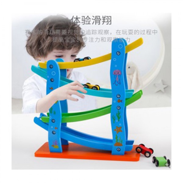 

Деревянная игрушка Трек Bambi MD 2808 на 4 этажа и 4 машинки