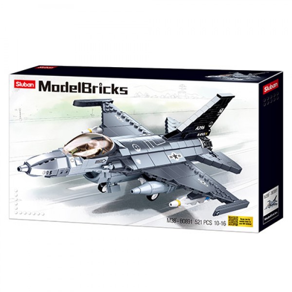 

Конструктор SLUBAN M38-B0891 Model Bricks Військовий літак, 521 деталь