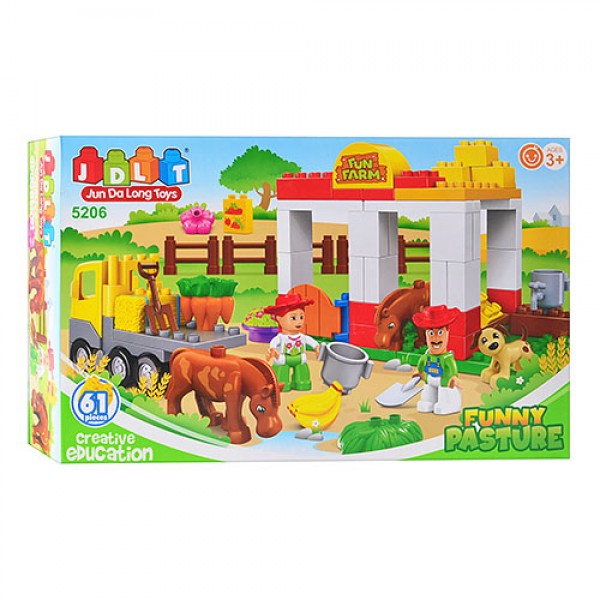 

Конструктор ферма JDLT 5206 фигурки, животные 61 деталь
