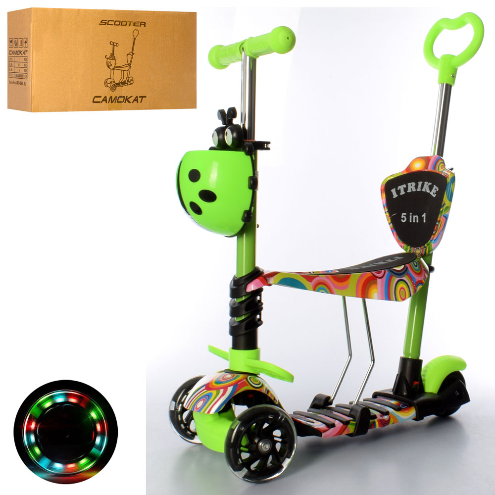 

Самокат iTrike JR 3-058-I-WP4 MAXI 5в1 салатовый
