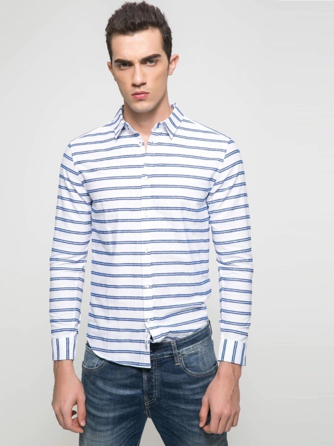 

Рубашка в полосу Jack & Jones 217105509 S Белый