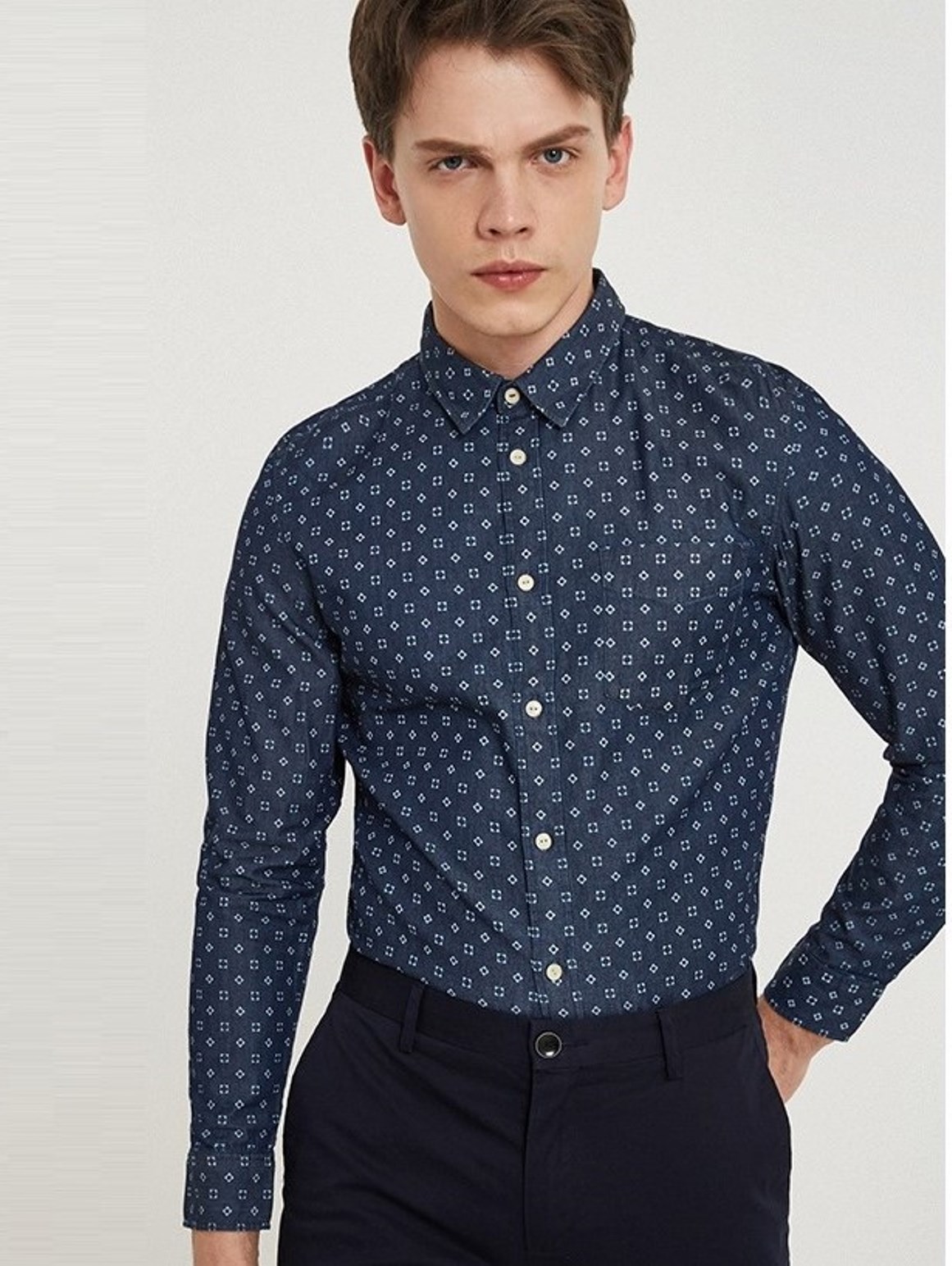 

Рубашка с длинными рукавами Jack & Jones 216105034  Синий, Рубашка с длинными рукавами Jack & Jones 216105034 S Синий