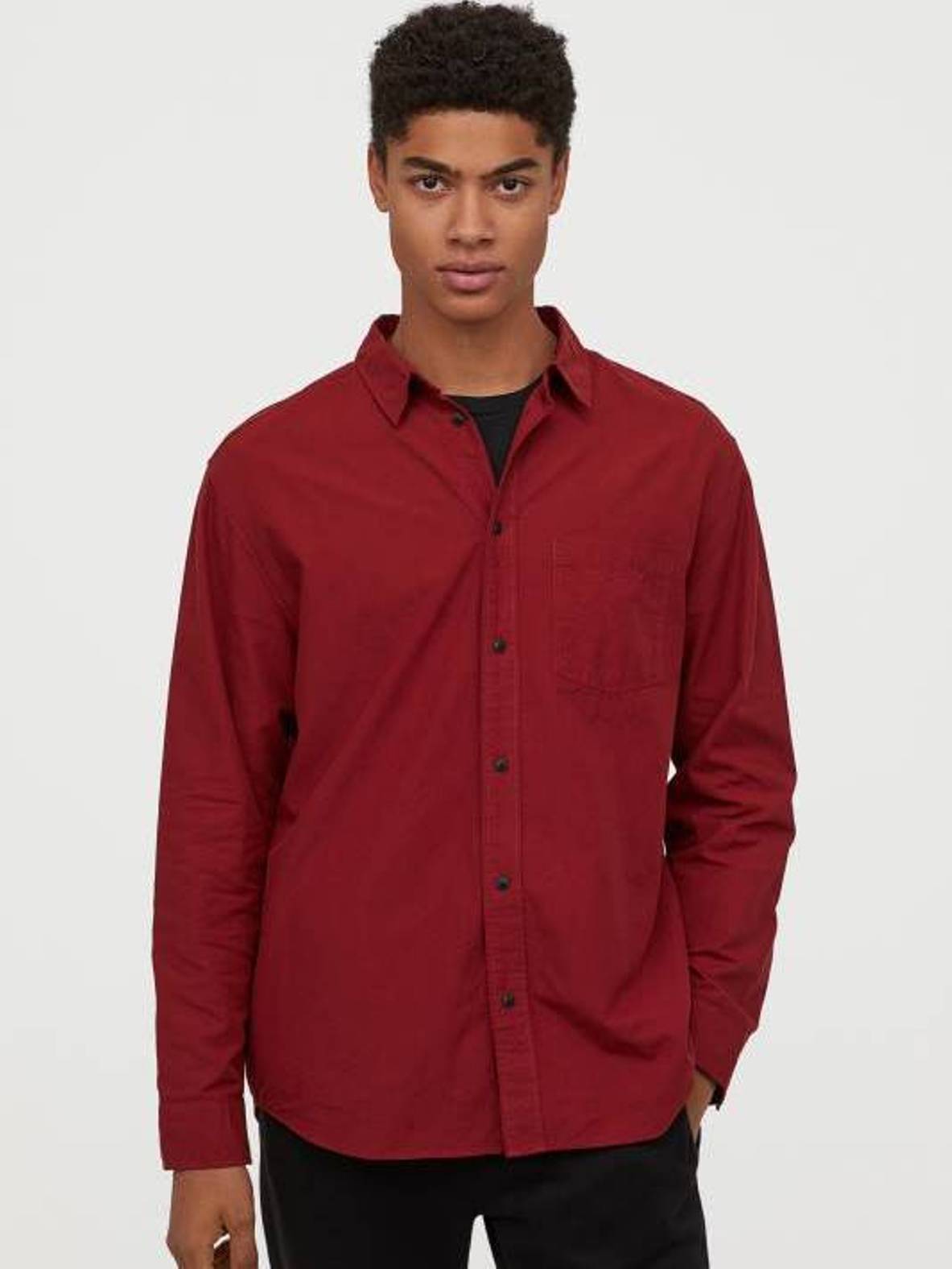 

Рубашка H&M 0697832  Бордовый, Рубашка H&M 0697832 S Бордовый