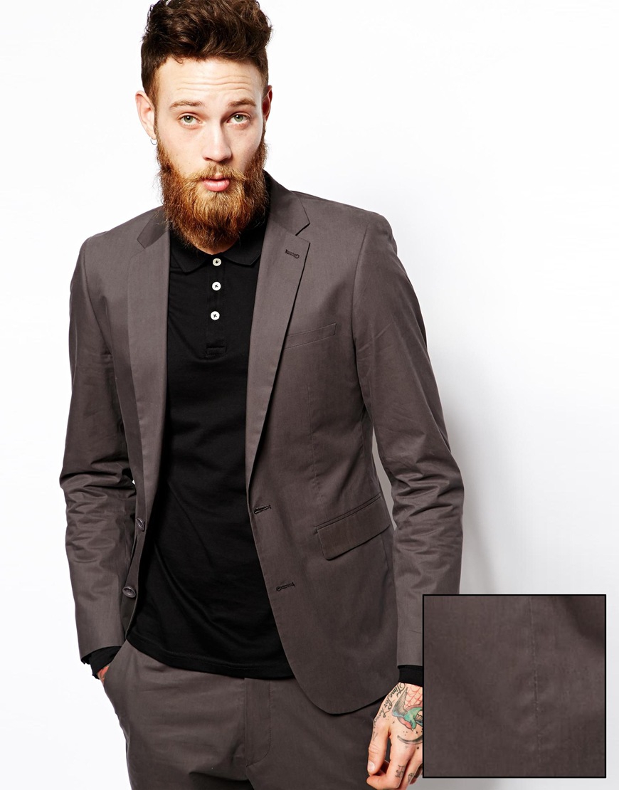

Приталенный пиджак из поплина ASOS AS404294 S Коричневый