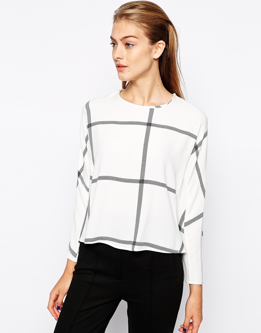 

Топ в клетку Mango AS505268 L Белый