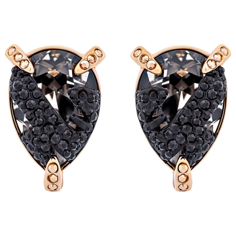 

Женские серьги Swarovski с черным прозрачным кристаллом