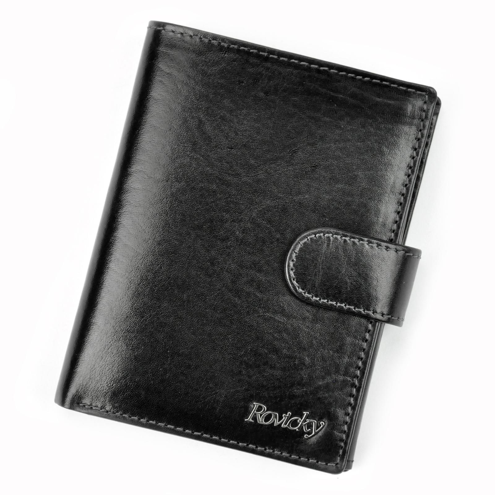 

Мужской кожаный кошелек Rovicky N4L-VT-R8 RFID Черный