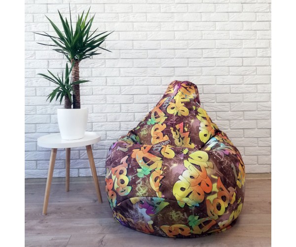 

Кресло-груша коттон "Граффити" KatyPuf XL 125x90